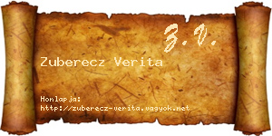 Zuberecz Verita névjegykártya